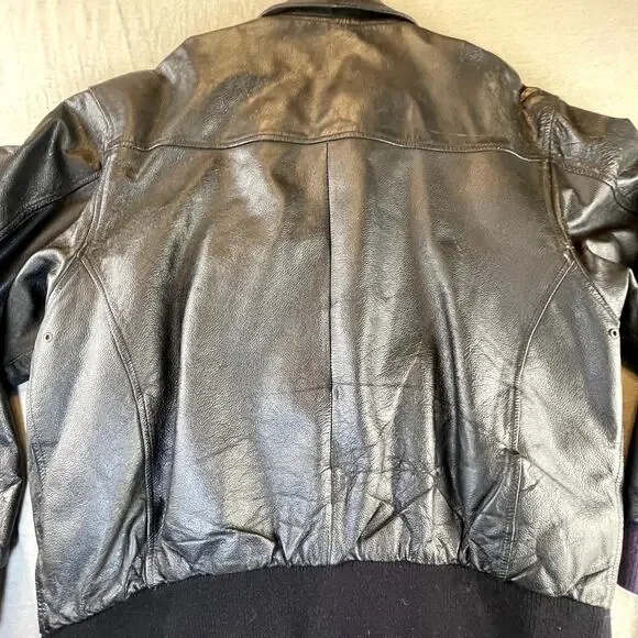 Vintage Flyer’s Leather Bomber Jacket Type A-2 US Army Air Force Men's L Map